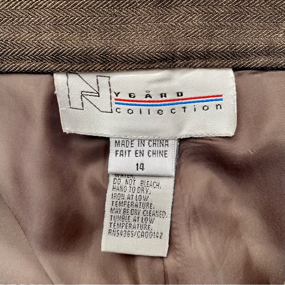 Vintage Nygard Collection Pleated High Waisted Dress Pants - Brown Tweed - Picture 5 of 12